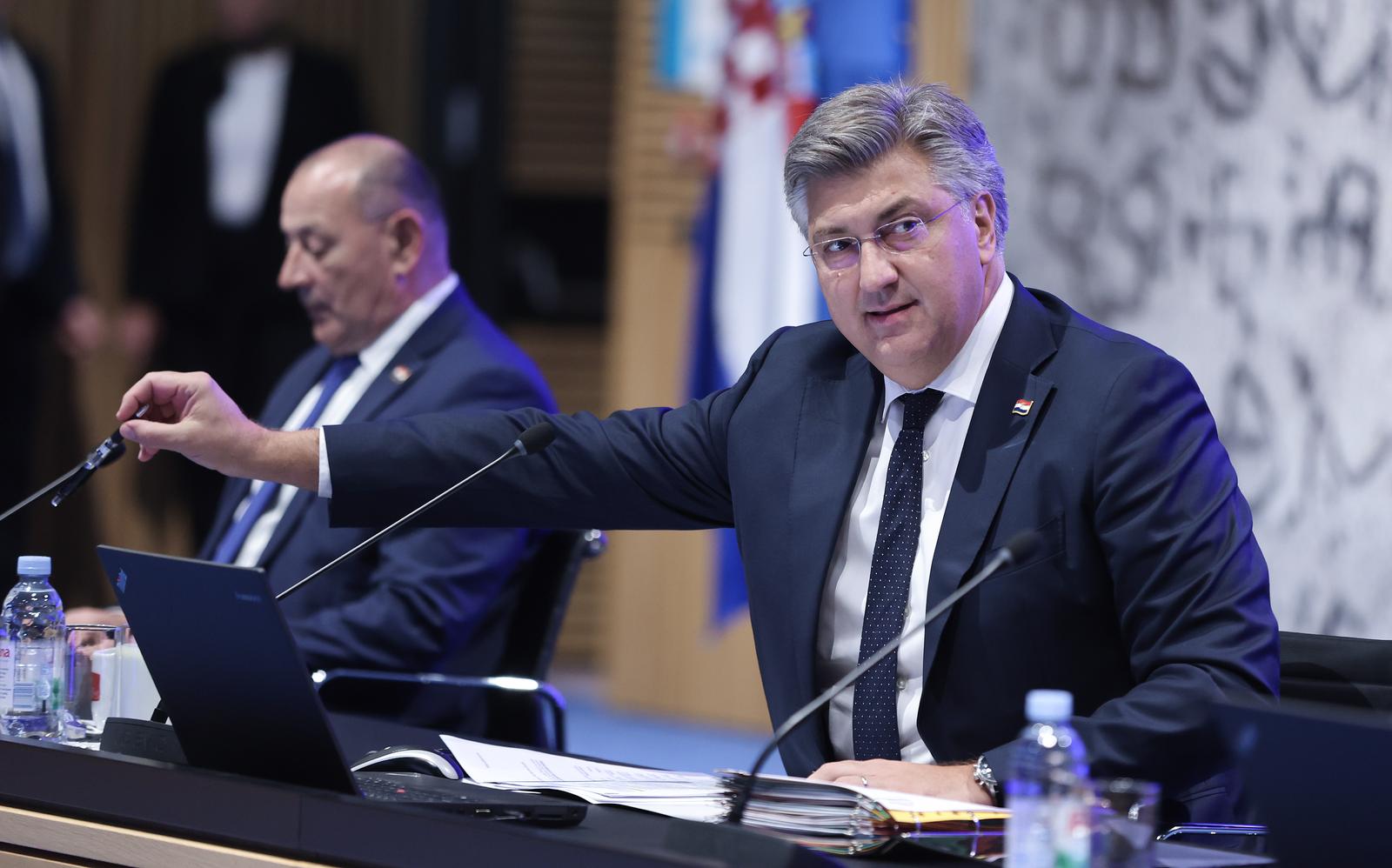 17.09.2024., Zagreb - Sjednica Vlade RH u Nacionalnoj i sveucilisnoj knjiznici. predsjednik Vlade RH Andrej Plenkovic Photo: Sanjin Strukic/PIXSELL