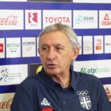 24, July, 2024, Belgrade - The press conference of the men's basketball team of Serbia before the trip to Paris for the Olympic Games was held in the VIP lounge of Nikola Tesla Airport. Svetislav Pesic. Photo: Antonio Ahel/ATAImages

24, jul, 2024, Beograd - Konferencija za medije muske kosarkaske reprezentacije Srbije pred put u Pariz na Olimpijske igre odrzana je u VIP salonu aerodroma Nikola Tesla. Photo: Antonio Ahel/ATAImages Photo: Antonio Ahel/ATA Images/PIXSELL