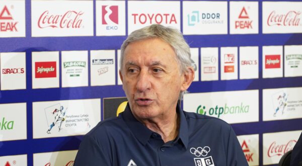 24, July, 2024, Belgrade - The press conference of the men's basketball team of Serbia before the trip to Paris for the Olympic Games was held in the VIP lounge of Nikola Tesla Airport. Svetislav Pesic. Photo: Antonio Ahel/ATAImages

24, jul, 2024, Beograd - Konferencija za medije muske kosarkaske reprezentacije Srbije pred put u Pariz na Olimpijske igre odrzana je u VIP salonu aerodroma Nikola Tesla. Photo: Antonio Ahel/ATAImages Photo: Antonio Ahel/ATA Images/PIXSELL