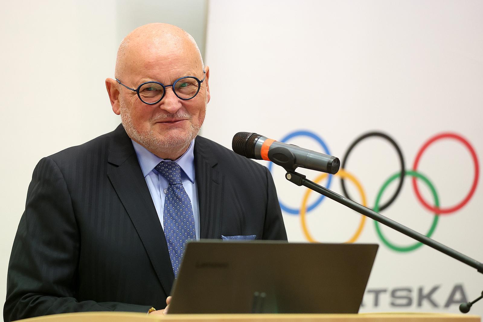 24.11.2023., Kinezioloski fakultet, Zagreb - Simpozij Hrvatska sportska dijaspora odrzava se na Kineziloskom fakultetu. Zlatko Matesa.  Photo: Goran Stanzl/PIXSELL