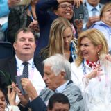 Pariz, 26.07.2024 - Ceremonija otvaranja Olimpijskih igara Pariz 2024 na Trocadero trgu u Parizu. Na slici Jakov Kitarović, Kolinda Grabar Kitarović. foto HINA/ POOL/ Damir SENČAR/ lsd  Photo: Damir Sencar/HINA/POOL/PIXSELL