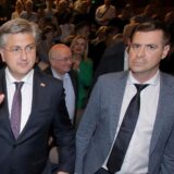 27.05.2024., Zagreb - U Djecjem kazalistu Dubrava odrzano je predstavljanje HDZ-ove liste za europske izbore. Gordan Jandrokovic, Tomo Medved, predsjednik HDZ-a i Vlade RH Andrej Plenkovic, Mislav Herman Photo: Tomislav Miletic/PIXSELL