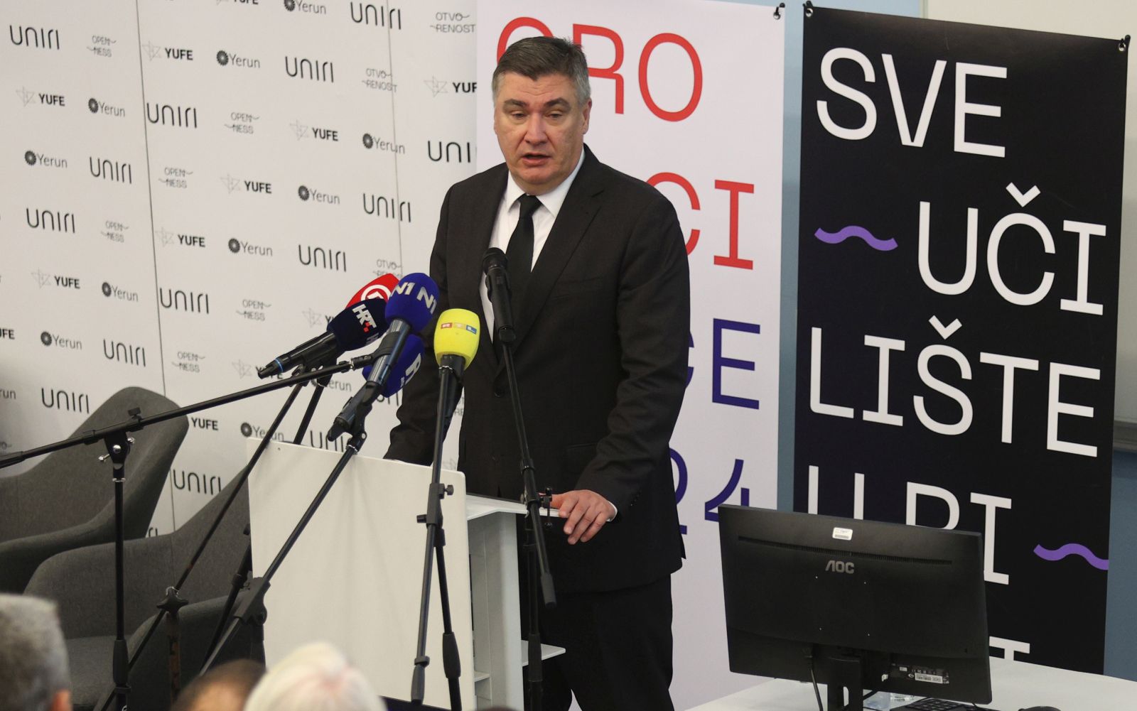 27.9.2024. Rijeka - Predsjednik Zoran Milanovic sudjelovao je na otvaranju 1. medunarodnog znanstvenog dvodnevnog simpozija CROSCIENCE 2024 Photo: Nel Pavletic/PIXSELL