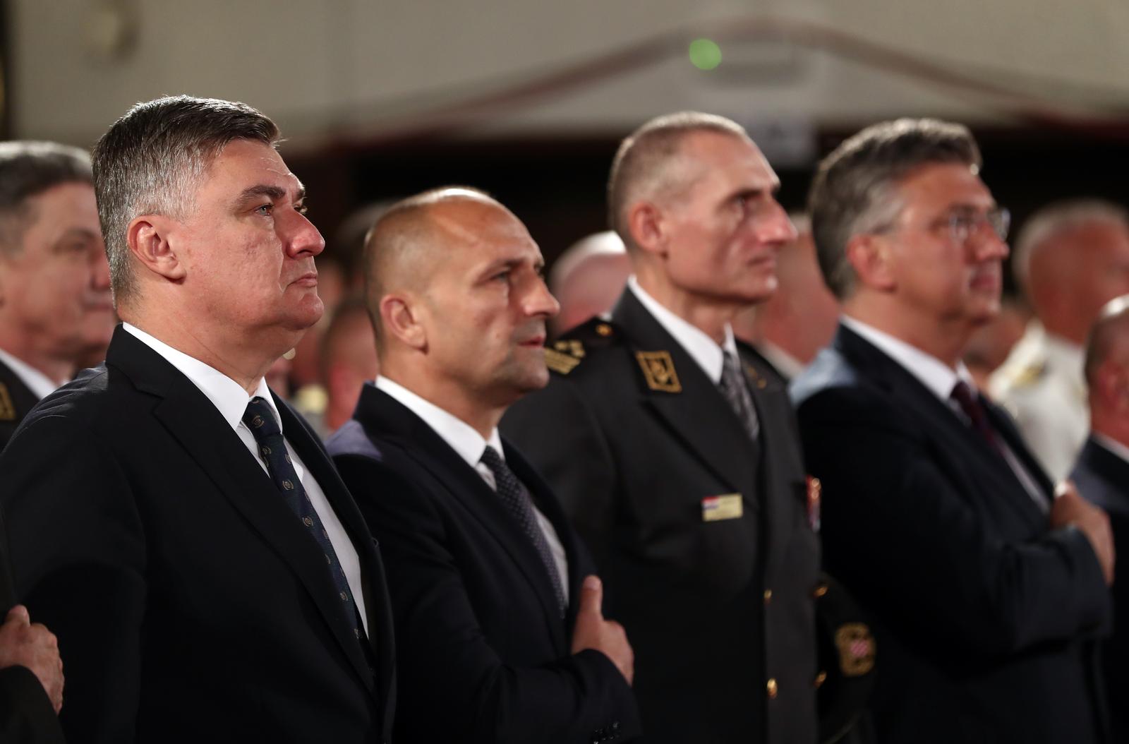 28.05.2024. Zagreb - Svecana  akademija povodom obiljezavanja Dana Hrvatske vojske, Dana Hrvatske kopnene vojske i 33. obljetnice ustrojavanja Hrvatske vojske, Zoran Milanovic, Andrej Plenkovic  Photo: Matija Habljak/PIXSELL