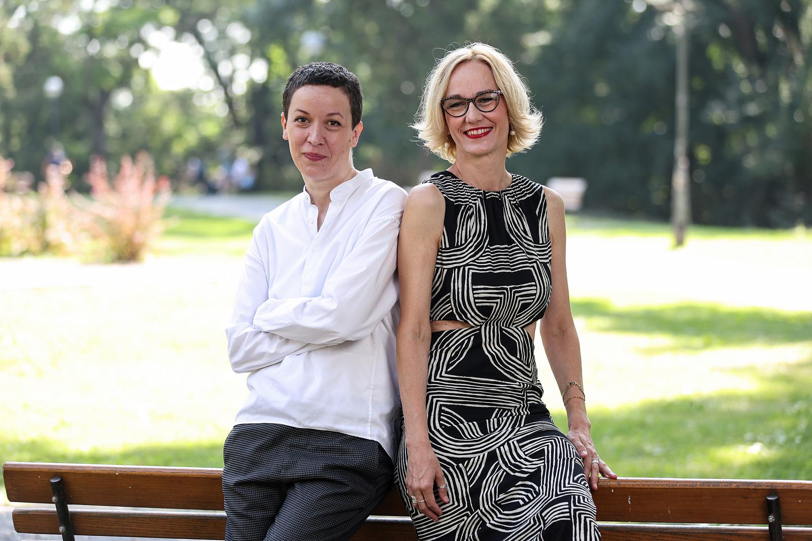 31.08.2024., Zagreb - Dunja Nekic i Darija Alujevic, autorice izlozbe o Udruzenju zena likovnih umjetnica u Muzeju za umjetnost i obrt. Photo: Goran Stanzl/PIXSELL