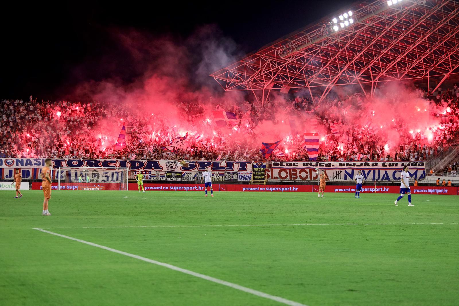 31.08.2024., stadion Poljud, Split - SuperSport HNL, 05. kolo, HNK Hajduk - NK Osijek. navijaci Hajduka, TOrcida Photo: Sime Zelic/PIXSELL