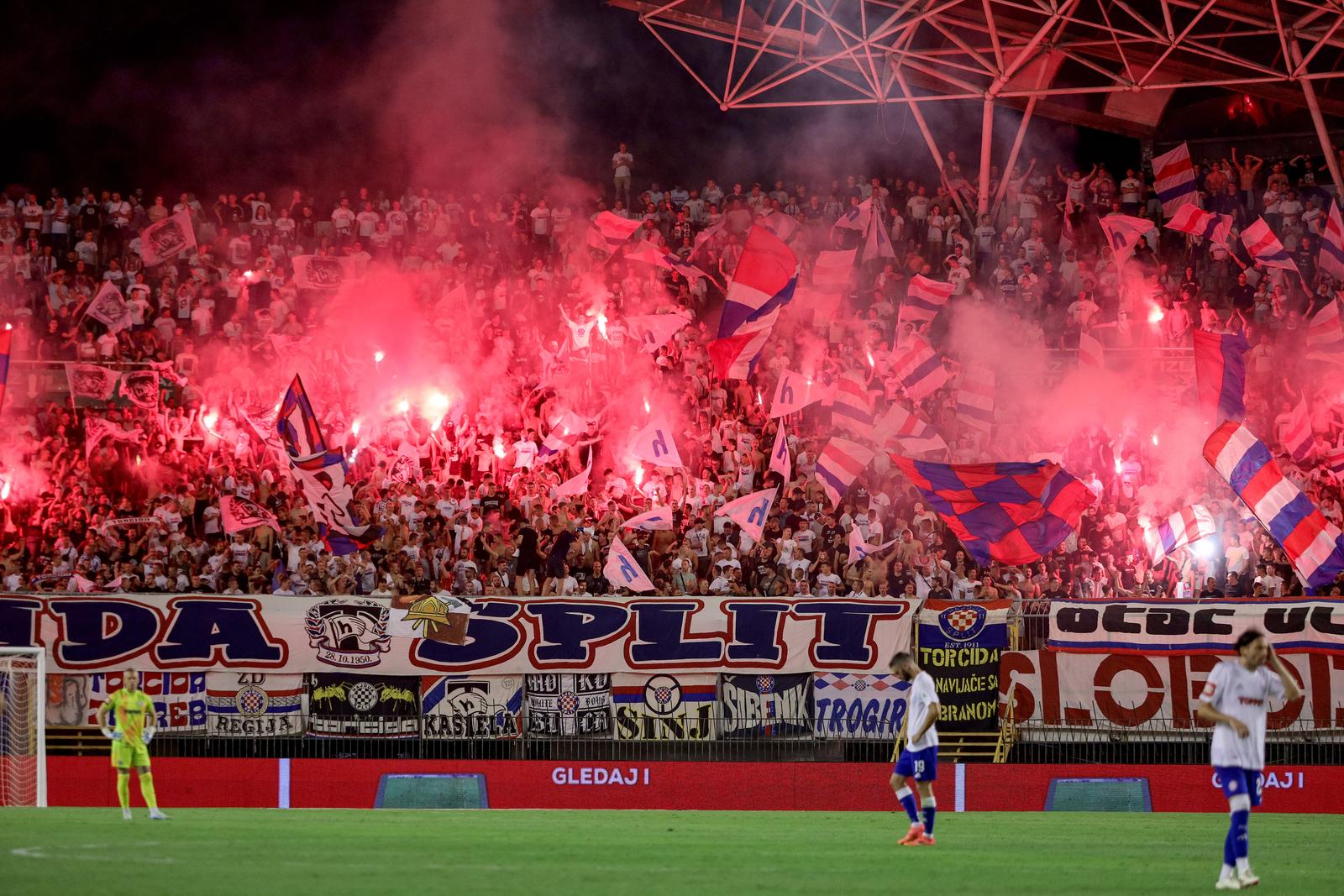 31.08.2024., stadion Poljud, Split - SuperSport HNL, 05. kolo, HNK Hajduk - NK Osijek. navijaci Hajduka, TOrcida Photo: Sime Zelic/PIXSELL