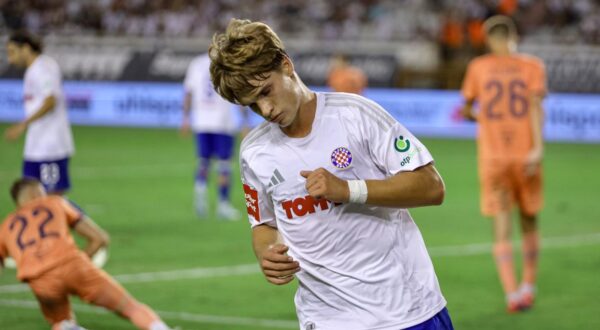 31.08.2024., stadion Poljud, Split - SuperSport HNL, 05. kolo, HNK Hajduk - NK Osijek. Rokas Pukstas Photo: Sime Zelic/PIXSELL