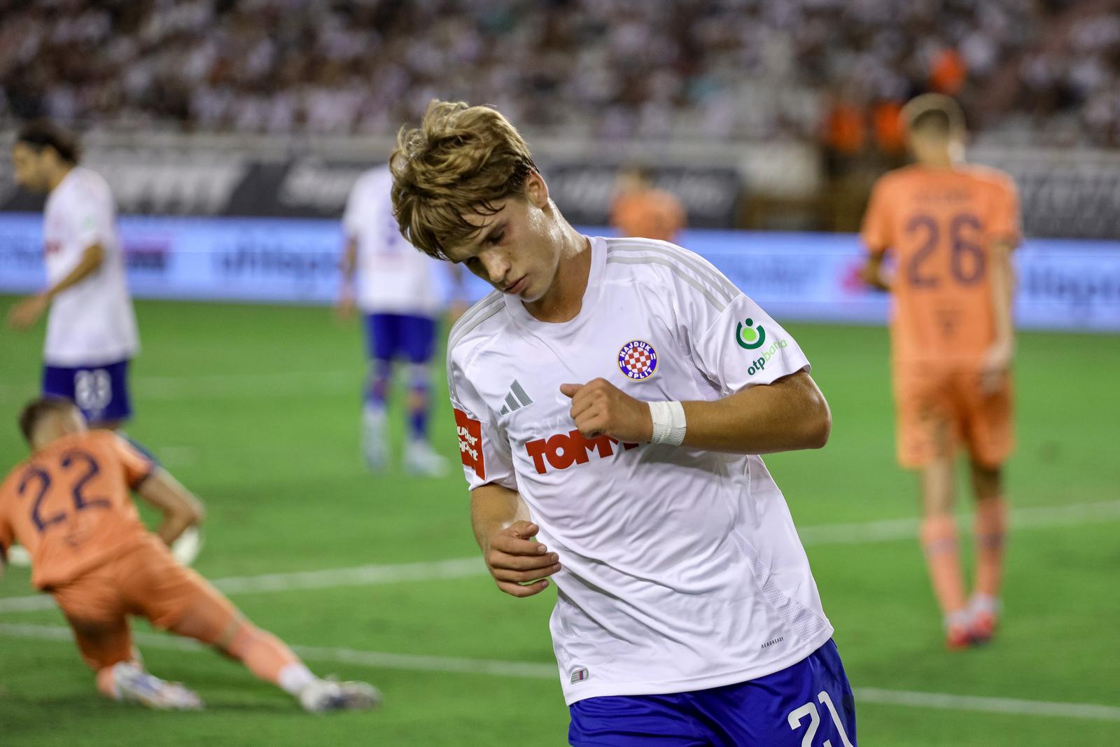 31.08.2024., stadion Poljud, Split - SuperSport HNL, 05. kolo, HNK Hajduk - NK Osijek. Rokas Pukstas Photo: Sime Zelic/PIXSELL