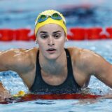 Paris 2024 Olympics - Swimming - Women's 200m Backstroke Semifinal 2 - Paris La Defense Arena, Nanterre, France - August 01, 2024. Kaylee McKeown of Australia after winning the race. REUTERS/Clodagh Kilcoyne Photo: Clodagh Kilcoyne/REUTERS