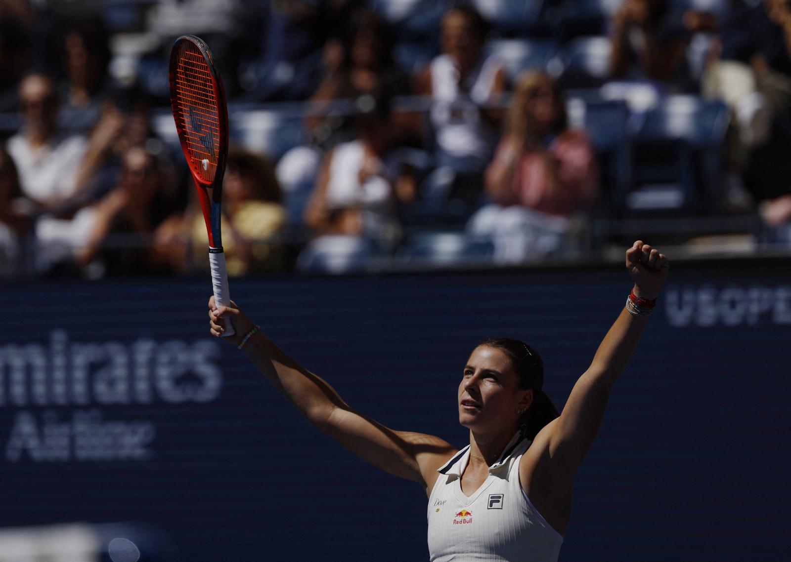 Tennis - U.S. Open - Flushing Meadows, New York, United States - September 3, 2024 Emma Navarro of the U.S. celebrates winning her quarter final match against Spain's Paula Badosa REUTERS/Shannon Stapleton Photo: SHANNON STAPLETON/REUTERS