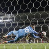 Soccer Football - Europa League - Fenerbahce v Union Saint-Gilloise - Sukru Saracoglu Stadium, Istanbul, Turkey - September 26, 2024 Fenerbahce's Dominik Livakovic saves a penalty kick missed by Union Saint-Gilloise's Franjo Ivanovic REUTERS/Murad Sezer Photo: MURAD SEZER/REUTERS