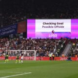 Soccer Football - Premier League - West Ham United v Manchester City - London Stadium, London, Britain - August 31, 2024 A big screen displays a VAR review message REUTERS/Hannah Mckay EDITORIAL USE ONLY. NO USE WITH UNAUTHORIZED AUDIO, VIDEO, DATA, FIXTURE LISTS, CLUB/LEAGUE LOGOS OR 'LIVE' SERVICES. ONLINE IN-MATCH USE LIMITED TO 120 IMAGES, NO VIDEO EMULATION. NO USE IN BETTING, GAMES OR SINGLE CLUB/LEAGUE/PLAYER PUBLICATIONS. PLEASE CONTACT YOUR ACCOUNT REPRESENTATIVE FOR FURTHER DETAILS.. Photo: HANNAH MCKAY/REUTERS