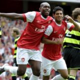 Arsenal's Carlos Vela (R) celebrates scoring with Jay Emmanuel-Thomas against Celtic during their Emirates Cup football match at Emirates Stadium in London, on August 1, 2010.,Image: 77495055, License: Rights-managed, Restrictions: , Model Release: no, Credit line: OLLY GREENWOOD / AFP / Profimedia