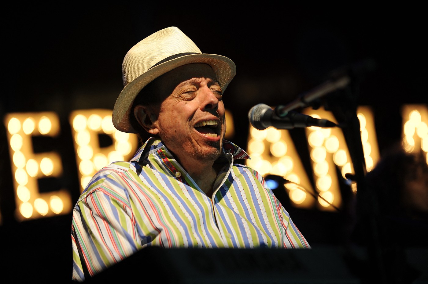 Grammy Award-winning Brazilian musician Sergio Mendes gives a free concert in support of the Blu-Ray and DVD release of the animated film "RIO: The Movie" August 4, 2011 at the Americana on Brand in Glendale, California.  Mendes performs on the film's soundtrack.,Image: 99251370, License: Rights-managed, Restrictions: , Model Release: no, Credit line: ROBYN BECK / AFP / Profimedia