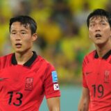 South Korea's Son Jun-ho and Kim Young-gwon during the FIFA World Cup Round of Sixteen match at Stadium 974 in Doha, Qatar. Picture date: Monday December 5, 2022.,Image: 742534043, License: Rights-managed, Restrictions: Use subject to restrictions. Editorial use only, no commercial use without prior consent from rights holder., Model Release: no, Credit line: Martin Rickett / PA Images / Profimedia