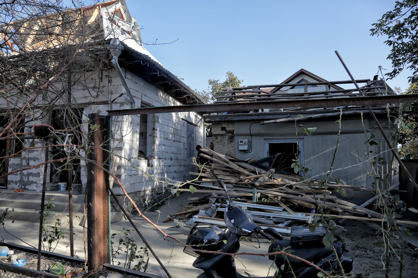 ODESA REGION, UKRAINE - OCTOBER 12, 2023 - Residential buildings damaged as a result of shelling by Russian troops, Izmail, Odesa Region, southern Ukraine