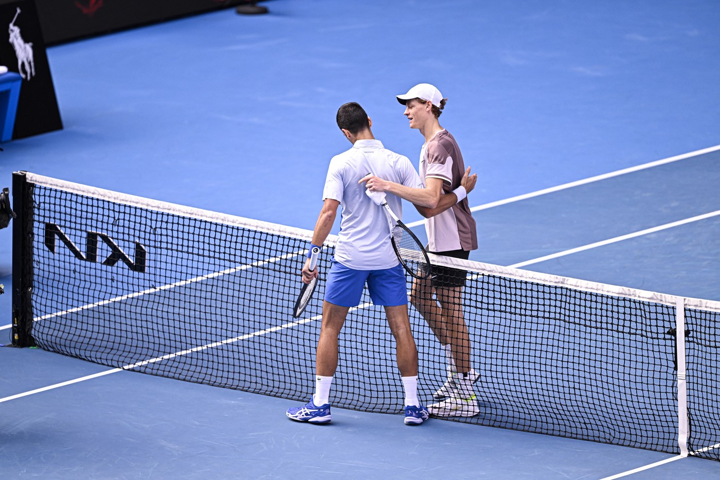 Jannik Sinner of Italy wins over Novak Djokovic of Serbia during the Australian Open AO 2024 Grand Slam tennis tournament on January 26, 2024 at Melbourne Park in Melbourne, Australia. Photo Victor Joly / DPPI,Image: 842838016, License: Rights-managed, Restrictions: Hungary Out, Model Release: no, Credit line: Victor Joly / AFP / Profimedia