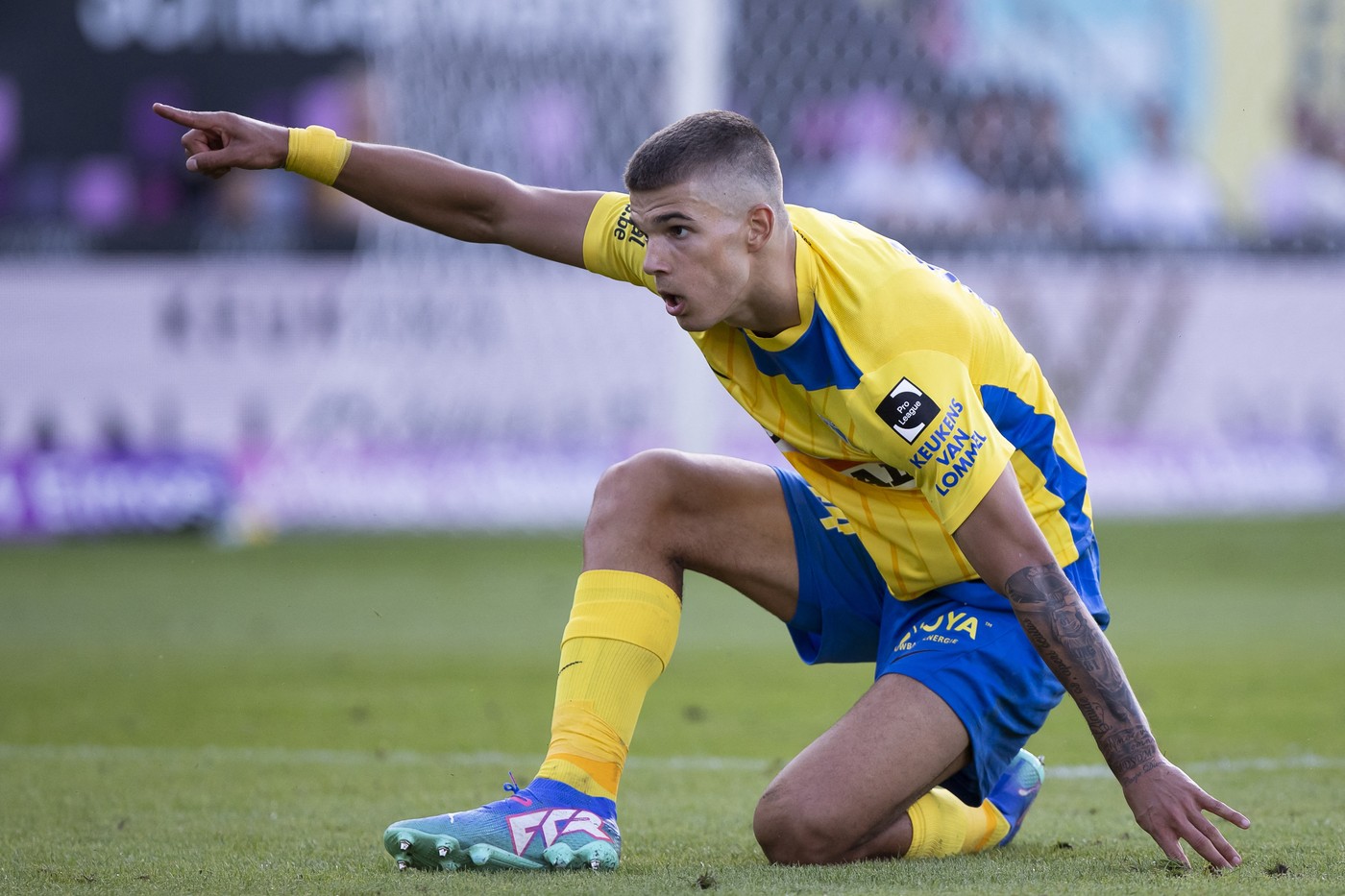 Westerlo's Luka Vuskovic pictured during a soccer match between KVC Westerlo and Cercle Brugge KSV, Sunday 28 July 2024 in Westerlo, on the opening day of the 2024-2025 season of the 'Jupiler Pro League' first division of the Belgian championship. BELGA PHOTO KRISTOF VAN ACCOM,Image: 893480203, License: Rights-managed, Restrictions: , Model Release: no, Credit line: KRISTOF VAN ACCOM / AFP / Profimedia