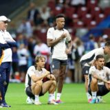 WARSZAWA 13.08.2024 TRENING REALU MADRYT PRZED MECZEM O SUPERPUCHAR EUROPY SEZON 2024/25 --- REAL MADRID TRAINING SESSION BEFORE UEFA SUPER CUP MATCH IN WARSAW CARLO ANCELOTTI LUKA MODRIC EDER MILITAO ARDA GULER DANI CEBALLOS FOT. /FOTOPYK/NEWSPIX.PL --- Newspix.pl 240813PYK205,Image: 898542581, License: Rights-managed, Restrictions: PUBLICATIONxNOTxINxPOL, Model Release: no, Credit line: PIOTR KUCZA / imago sportfotodienst / Profimedia