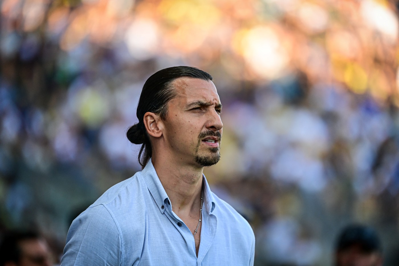 AC Milan's Swedish senior advisor Zlatan Ibrahimovic looks on ahead of the Italian Serie A football match between Parma Calcio 1913 and AC Milan at Ennio-Tardini Stadium in Parma, on August 24, 2024.,Image: 901244865, License: Rights-managed, Restrictions: , Model Release: no, Credit line: Piero CRUCIATTI / AFP / Profimedia