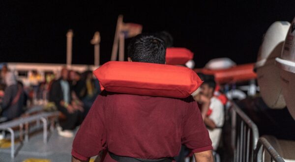 Mediterranean - PHOTO FROM: Life Support, the EMERGENCY ship, DURING THE NIGHT LIFE SUPPORT RESCUED ANOTHER 101 SHIPWRECKED, 88 PEOPLE WERE TRANSHIPPED OFF LAMPEDUSA IN AGREEMENT WITH THE ITALIAN AUTHORITIES - THE PORT ASSIGNED FOR THE DISMISSAL OF THE SHIPWRECKED IS RAVENNA, WHERE THE ARRIVAL IS EXPECTED FOR AUGUST 31 - STATEMENT BY ANABEL MONTES MIER, HEAD OF THE LIFE SUPPORT MISSION: "THE PORT OF DISMISSAL HAS CHANGED FROM ANCONA TO RAVENNA, A LONGER WAIT FOR PEOPLE WHO ARE ALREADY FRAGILE AND SUFFERED AND FOR US MORE DAYS AWAY FROM THE CENTRAL MEDITERRANEAN WHERE THERE IS A DRAMATIC NEED FOR SAR SHIPS" Editorial Usage Only,Image: 901879755, License: Rights-managed, Restrictions: No Italy., Model Release: no, Credit line: Fotogramma_Emergency / PA Images / Profimedia