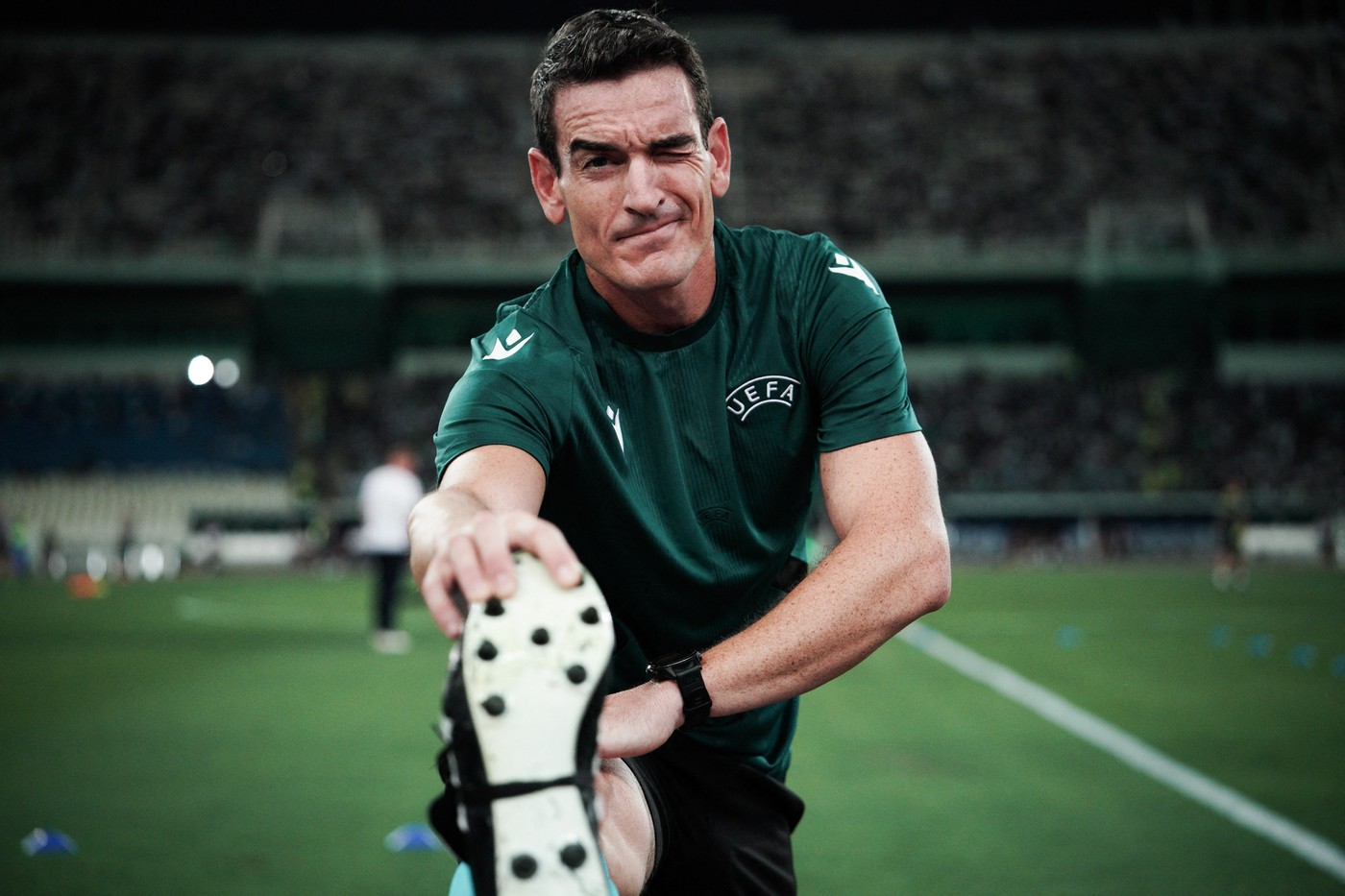 Referee Juan Martínez Munuera during the UEFA Conference League, Play-offs, 2nd leg football match between Panathinaikos and RC Lens on August 30, 2024 at OAKA stadium in Athens, Greece.,Image: 903034441, License: Rights-managed, Restrictions: GREECE OUT, Model Release: no, Credit line: Menelaos Myrillas / AFP / Profimedia