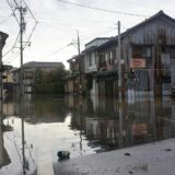 Streets are flooded in Ogaki in Gifu Prefecture, central Japan, on Aug. 31, 2024, after torrential rain brought by Typhoon Shanshan.,Image: 904053244, License: Rights-managed, Restrictions: , Model Release: no, Credit line: Kyodo/Newscom / Newscom / Profimedia