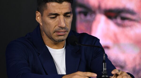 Uruguay's forward Luis Suarez gets emotional during a press conference at the Centenario Stadium in Montevideo on September 2, 2024. Luis Suarez, Uruguay's all-time leading scorer, announced that he will play his last game for La Celeste this Friday against Paraguay in Montevideo, on the seventh round of the South American qualifiers for the World Cup North America-2026.,Image: 904258868, License: Rights-managed, Restrictions: , Model Release: no, Credit line: Eitan ABRAMOVICH / AFP / Profimedia