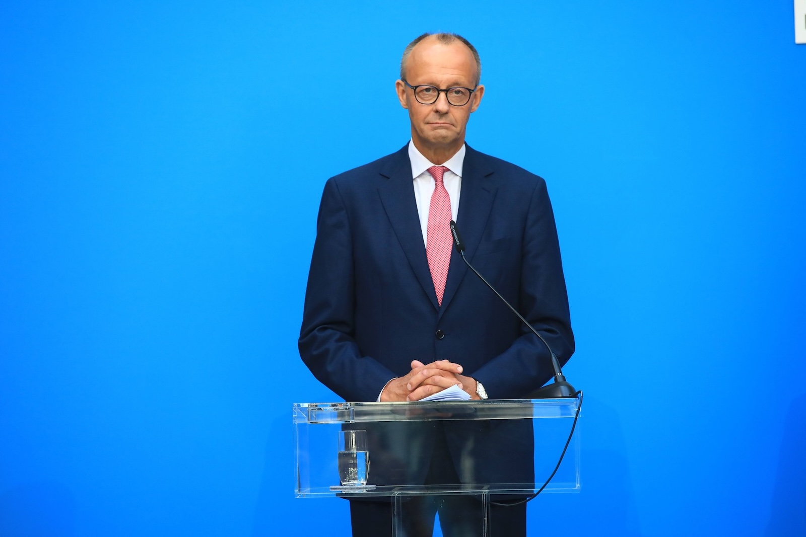 Pressekonferenz Friedrich Merz und Marcus Söder Berlin - 17.09.2024 bei der Pressekonferenz zur Kanzler Kandidatur in der Bayrischen Vertretung in Berlin Berlin Germany *** Press conference Friedrich Merz and Marcus Söder Berlin 17 09 2024 at the press conference on the chancellor candidacy at the Bavarian Representation in Berlin Berlin Germany Copyright: xMatthiasxGränzdörferx,Image: 908998271, License: Rights-managed, Restrictions: imago is entitled to issue a simple usage license at the time of provision. Personality and trademark rights as well as copyright laws regarding art-works shown must be observed. Commercial use at your own risk., Model Release: no, Credit line: Matthias Gränzdörfer / imago stock&people / Profimedia