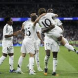 MADRID, SPAIN - SEPTEMBER 17: Antonio Rudiger of Real Madrid and Luka Modric of Real Madrid  celebrates a goal during the UEFA CHAMPIONS LEAGUE 2024/25 match between Real Madrid and VfB Stuttgart at Santiago Bernabeu Stadium.,Image: 909277836, License: Rights-managed, Restrictions: PLEASE DONT SEND TO IMAGO !!, Model Release: no, Credit line: Guillermo Martinez / AFLO / Profimedia