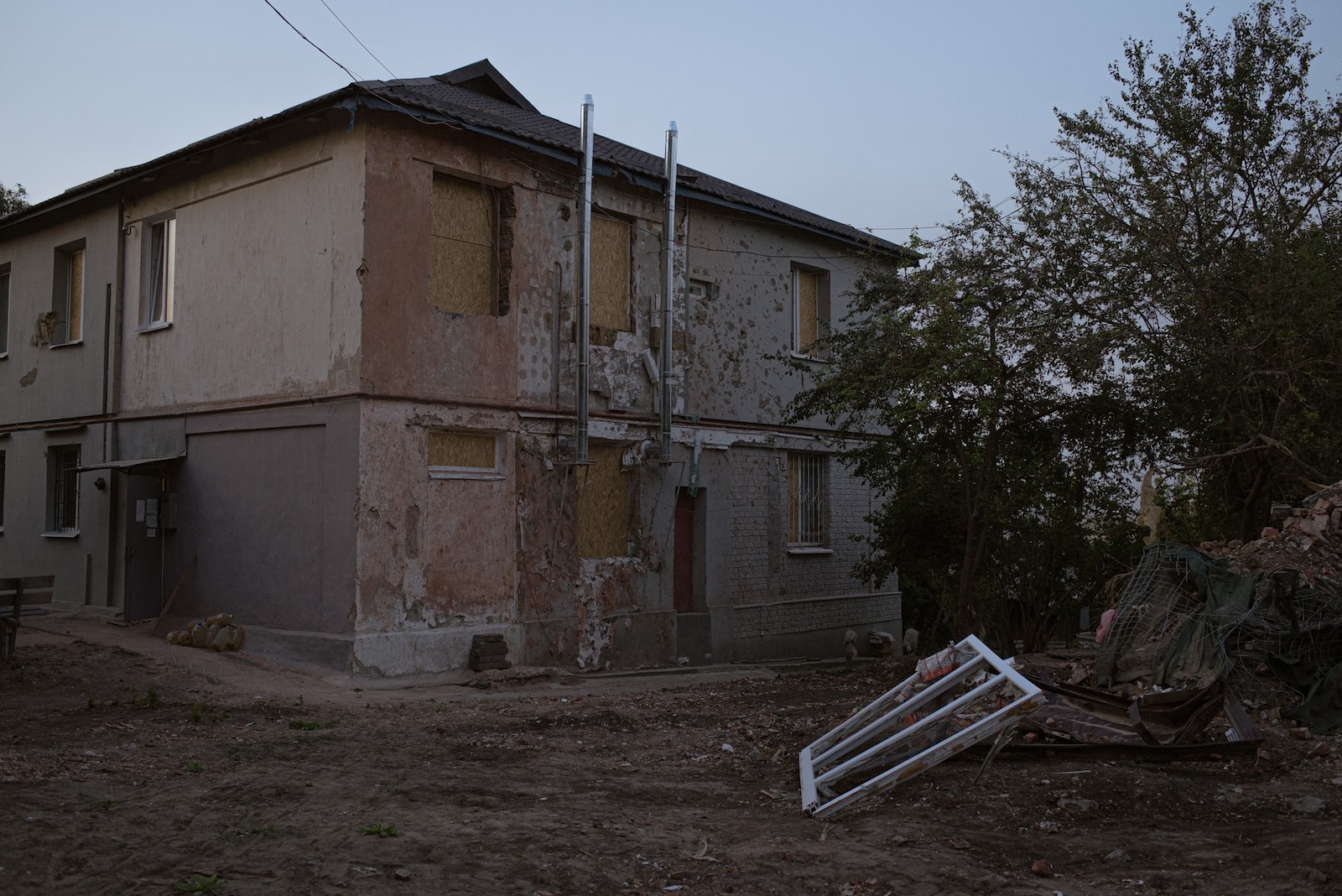 SUMY, UKRAINE - SEPTEMBER 14: A view of destruction after Russian attack at Sumy region, located on the borders of Russia and Ukraine, continue in the village of Pavlivka, 3 km away from the border, in Sumy, Ukraine on September 14, 2024. A residential block and, an orphanage and Children rehabilitation center on September 1. A total of 18 people were injured, 6 children and 12 adults. Andre Luis Alves / Anadolu/ABACAPRESS.COM