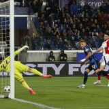 David Raya of Arsenal FC makes a save Atalanta BC vs Arsenal FC, 1Â° round of Chanpions League 2024-25, game at Gewiss stadium in Bergamo (BG), Italy, on September 19, 2024.,Image: 910014491, License: Rights-managed, Restrictions: Per la presente foto non è stata rilasciata liberatoria. Ai sensi di legge e come già accettato in fase di registrazione sul sito, chi pubblica la foto è tenuto a pixelare tutto ciò che violi il Diritto alla Privacy di soggetti terzi (volti, targhe ecc.)., Model Release: no, Credit line: IPA Sport/ABACA / Abaca Press / Profimedia