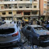 People gather at the scene of an Israeli strike that targeted Beirut's southern suburbs a day earlier, as search and rescue operations continue on September 21, 2024. Lebanon's Hezbollah said on September 21 that a second senior commander was among 16 fighters killed in an Israeli air strike on its Beirut stronghold the previous day, highlighting the scale of the blow to its military leadership.,Image: 910334949, License: Rights-managed, Restrictions: , Model Release: no, Credit line: AFP / AFP / Profimedia