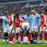 Premier League Manchester City v Arsenal Rodri of Manchester City receives treatment for an injury during the Premier League match Manchester City vs Arsenal at Etihad Stadium, Manchester, United Kingdom, 22nd September 2024 Photo by Copyright: xMarkxCosgrove/NewsxImagesx,Image: 910850996, License: Rights-managed, Restrictions: , Model Release: no, Credit line: Mark Cosgrove/News Images / imago sportfotodienst / Profimedia