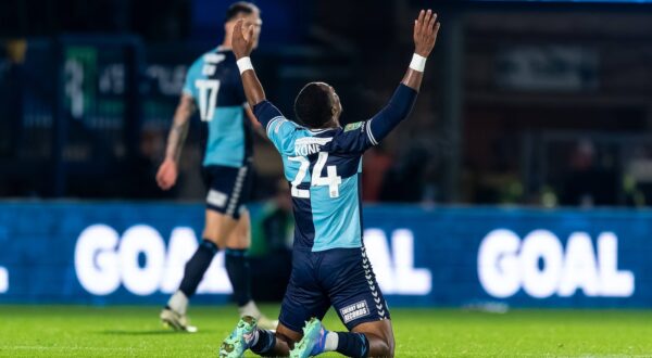 Richard Kone of Wycombe Wanderers celebrates his goal during the Carabao Cup match between Wycombe Wanderers and Aston Villa at Adams Park, High Wycombe, England on 24 September 2024. Copyright: xLiamxMcAvoyx PMI-6462-0224,Image: 912124366, License: Rights-managed, Restrictions: , Model Release: no, Credit line: Liam McAvoy / imago sportfotodienst / Profimedia