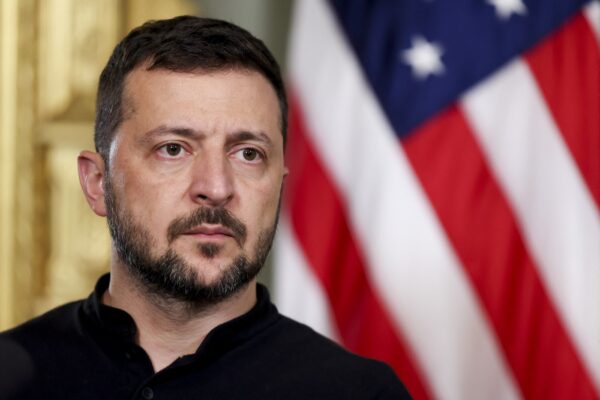 Volodymyr Zelenskiy, Ukraine's president, during a meeting with US Vice President Kamala Harris, not pictured, in the Vice President's Ceremonial Office in Washington, DC, US, on Thursday, Sept. 26, 2024. The US on Wednesday announced a new weapons package for Ukraine worth $375 million, including ammunition for rocket systems and artillery, as well as armored vehicles and anti-tank weapons.,Image: 913130571, License: Rights-managed, Restrictions: , Model Release: no, Credit line: WALTER / Bestimage / Profimedia