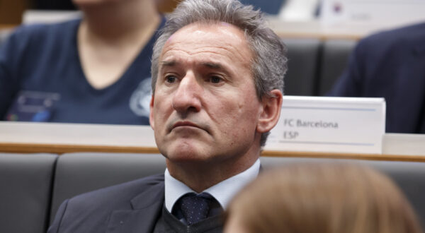 Txiki Begiristain, Director of Manchester City FC, attends the drawing of the matches for the Champions League 2018/19 quarter-finals at the UEFA headquarters in Nyon, Switzerland, Friday, March 15, 2019. (Salvatore Di Nolfi/Keystone via AP)