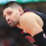 CHICAGO, IL - FEBRUARY 16: Chicago Bulls Center Nikola Vucevic (9) looks on during a NBA game between the Milwaukee Bucks and the Chicago Bulls on February 16, 2023 at the United Center in Chicago, IL. (Photo by Melissa Tamez/Icon Sportswire) (Icon Sportswire via AP Images)