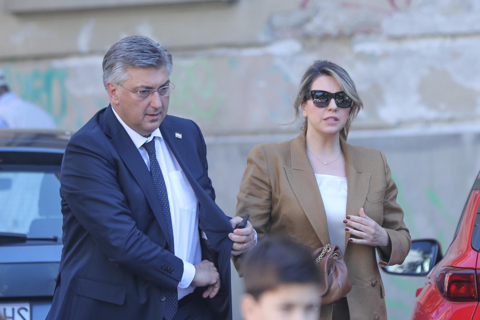 EKSKLUZIVNO 18.05.2024., Zagreb - Premijer Andrej Plenkovic i supruga Ana Maslac Plenkovic snimljeni ispred Crkve Svetog Blaza. Photo: Luka Batelic/PIXSELL