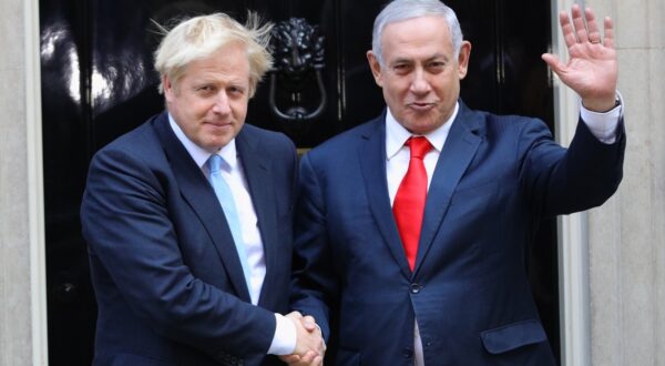 Prime Minister Boris Johnson greets the Prime Minister of Israel Benjamin Netanyahu outside 10 Downing Street, London.,Image: 469268912, License: Rights-managed, Restrictions: , Model Release: no, Credit line: Aaron Chown / PA Images / Profimedia