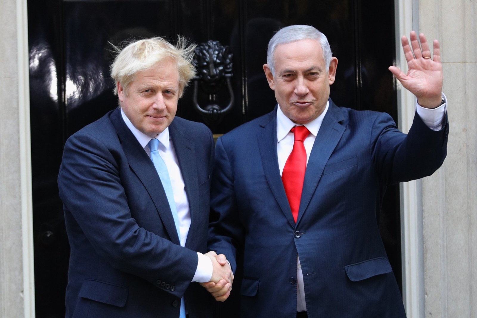 Prime Minister Boris Johnson greets the Prime Minister of Israel Benjamin Netanyahu outside 10 Downing Street, London.,Image: 469268912, License: Rights-managed, Restrictions: , Model Release: no, Credit line: Aaron Chown / PA Images / Profimedia