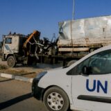 A United Nations (UN) vehicle near a destroyed van, with UN Relief and Works Agency (UNRWA) markings, following an Israeli strike on Salah al-Din Street south of Deir al-Balah, central Gaza, on Wednesday, October 23, 2024. Hospitals and shelters for Palestinians seeking refuge have come under siege in northern Gaza as Israeli forces intensified their attacks on Hamas. Medical supplies are running desperately low. The UN Palestinian refugee agency UNRWA has accused Israel of preventing supplies of food and medicine from reaching areas in the north of Gaza.,Image: 925755915, License: Rights-managed, Restrictions: , Model Release: no, Credit line: Middle East Images/ABACA / Abaca Press / Profimedia