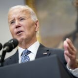 epa11634154 US President Joe Biden delivers remarks on his administration's response efforts to Hurricane Helene in the Roosevelt Room at the White House in Washington, DC, USA, 30 September 2024.  EPA/BONNIE CASH / POOL