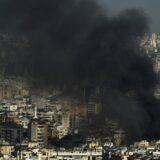 epa11639243 Smoke rises following an Israeli airstrike in Dahieh, a southern suburb controlled by Hezbollah in Beirut, Lebanon, 03 October 2024. The Lebanese National News Agency (NNA) said that Israeli airstrikes were carried out overnight in the southern suburb, along with shelling from warships at sea.  EPA/WAEL HAMZEH