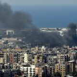 epa11643183 Smoke rises over residential buildings following an Israeli airstrike in the Hezbollah stronghold of Dahieh, a southern suburb of Beirut, Lebanon, 05 October 2024. Lebanese Minister of Health, Firas Abiad, announced on 04 October, that nearly 2,000 people have been killed and more than 9,300 others have been injured in Lebanon since the beginning of the Hezbollah-Israeli conflict.  EPA/WAEL HAMZEH