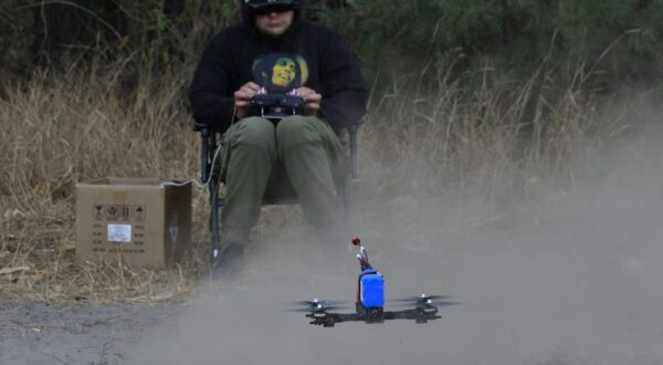 epa11656915 A picture made available on 13 October 2024 shows Ukrainian servicemen testing FPV drones at an undisclosed location near the frontline in the Kharkiv region, 12 October 2024 amid the ongoing Russian invasion. Servicemen of the special unit of the 57th Mechanized Brigade are engaged in the assembly, debugging, and field testing of FPV drones before equipping them with explosives and sending them on a combat flight. Russian troops entered Ukrainian territory on 24 February 2022, starting a conflict that has provoked destruction and a humanitarian crisis.  EPA/SERGEY KOZLOV 65332