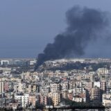 epa11661704 Smoke billows after an Israeli air strike on Dahieh, a southern suburb of Beirut, Lebanon, 16 October 2024. According to the Lebanese Ministry of Health, more than 2,350 people have been killed and over 10,906 have been injured in Lebanon since the start of hostilities. The Israeli Army said that the strikes early on 16 October targeted Hezbollah facilities in Beirut's southern suburb.  EPA/STR