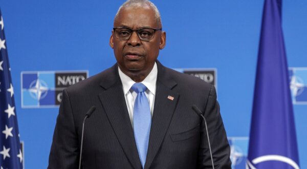 epa11666613 US Secretary of Defense Lloyd J. Austin III speaks during a press conference concluding the North Atlantic Treaty Organisation (NATO) Defense Ministers Council at NATO Headquarters in Brussels, Belgium, 18 October 2024. Allied Defence Ministers meet at NATO Headquarters in Brussels on 17 and 18 October 2024.  EPA/OLIVIER MATTHYS