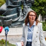 13.06.2024., Split - Maja Djerek odrzala je konferenciju za medije te je sve iznenadila jer je odlucila dati otkaz na svoje dusnosti u gradskoj upravi nakon sto je sud presudio da je gradonacelnik Ivica Puljak mora vratiti posao. Photo: Zvonimir Barisin/PIXSELL